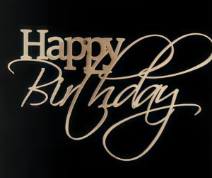 Topper dorado elegante frontal