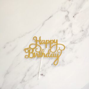 Topper dorado de cartulina happy birthday