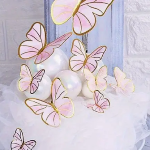 Set de mariposas decorativas Rosadas NO COMESTIBLE