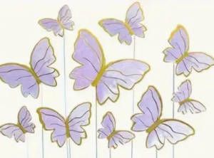 Set de mariposas decorativas de Colores NO COMESTIBLE