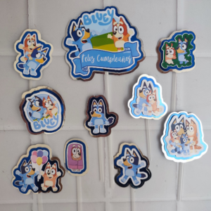 Set de Cake Topper Bluey