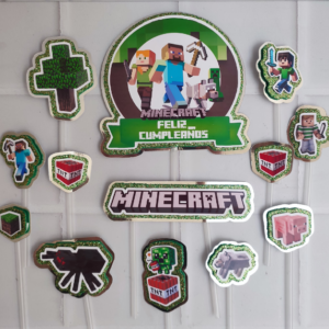 Set de Cake Topper Minecraft
