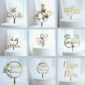 Topper dorado elegante de Boda 4