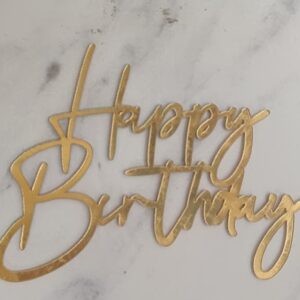 Topper dorado elegante frontal Cursiva