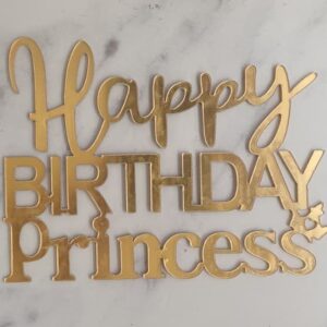 Topper dorado elegante frontal Princess