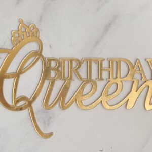 Topper dorado elegante frontal Queen 1