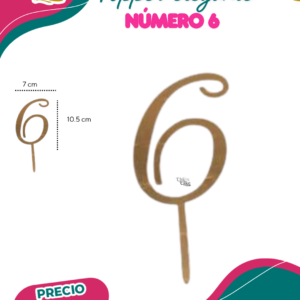 Topper elegante Número 6
