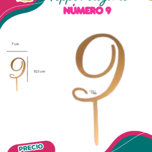 Topper elegante Número 9