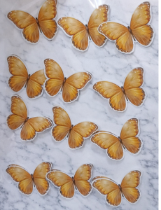 Set de Toppers Mariposas Dorado Chic