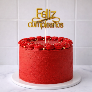 Topper Dorado Feliz cumpleaños