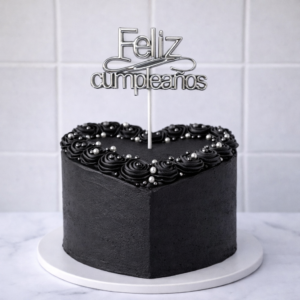 Topper Plateado Feliz cumpleaños