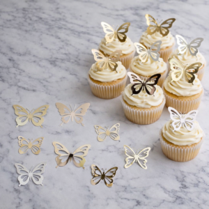 Set de Mariposas Plateadas Brillantes