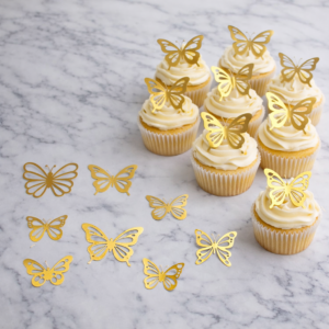 Set de Mariposas Doradas Brillantes