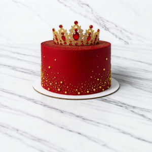 Tiara Elegante Chic con Piedreria Roja