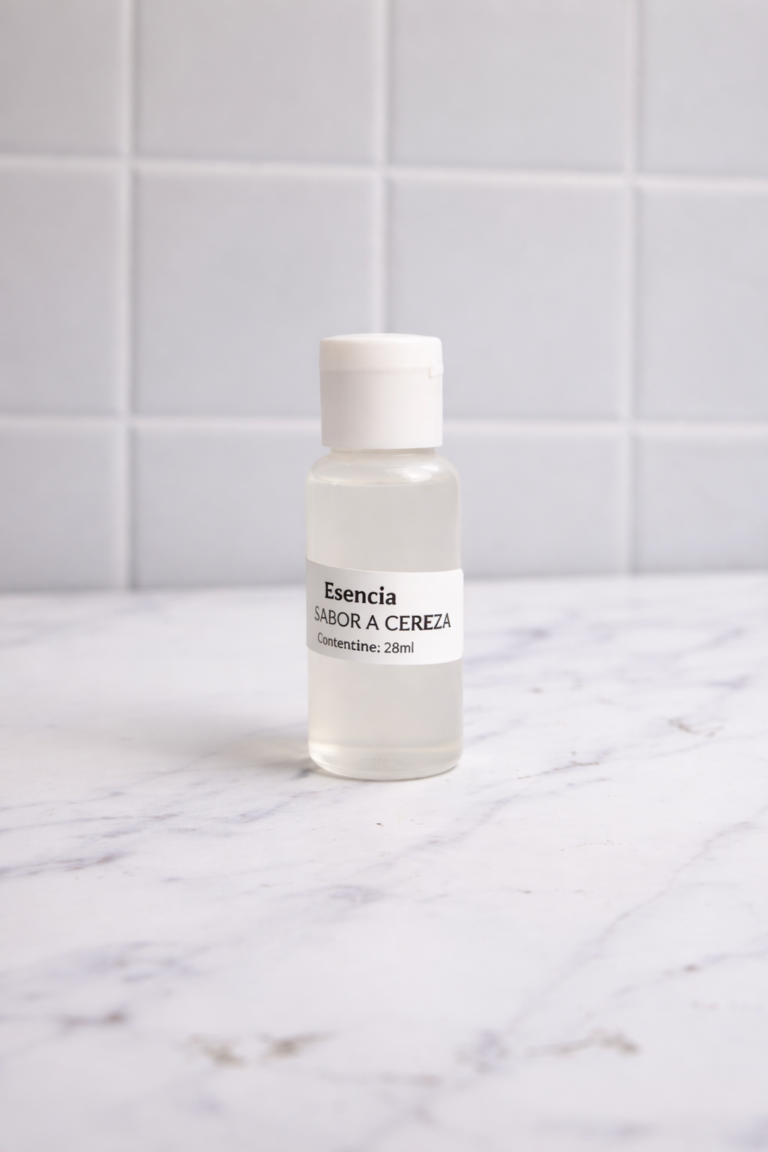 Esencia de cereza sobre mármol