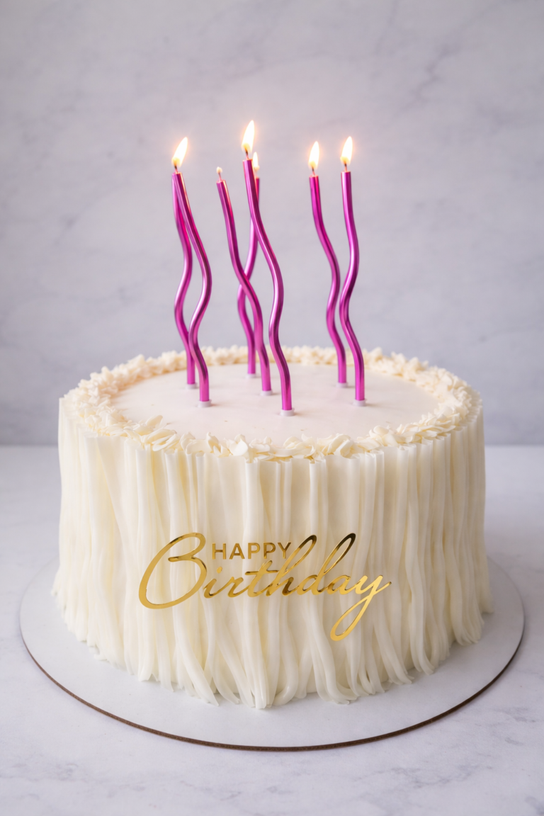 Pastel elegante con velas metálicas