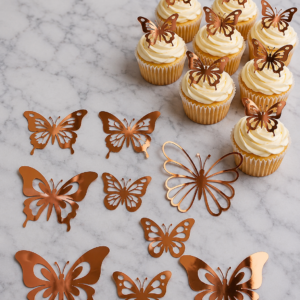 Set de Mariposas Rose Gold Brillantes
