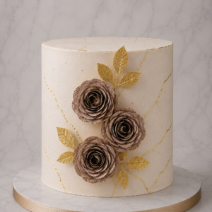 Set Flores 3D de Cartulina Bronce
