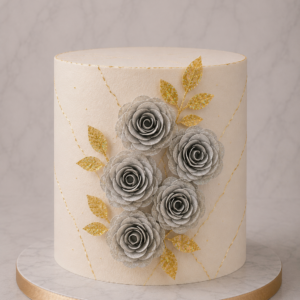 Set Flores 3D de Cartulina Plateadas