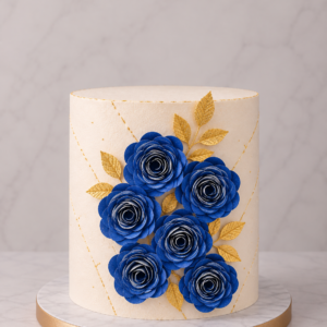 Set Flores 3D de Cartulina Azul
