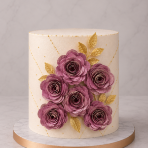 Set Flores 3D de Cartulina Rosada