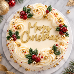Topper Dorado Elegante Merry Christmas